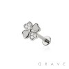 HEART CLOVER FLOWER THREADLESS (PUSH IN) 316L SURGICAL STEEL LABRET SET
